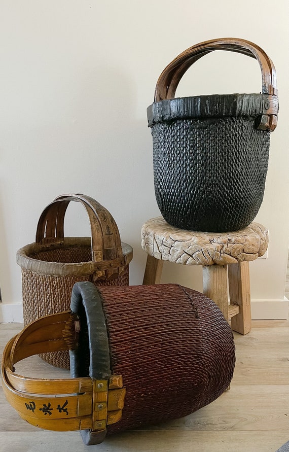 Antique Chinese Rice Basket - Etsy