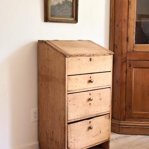 Antique English Pine Secretary Desk