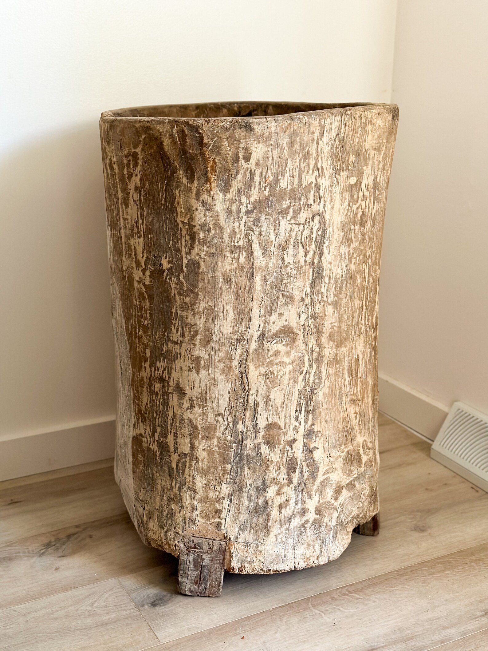 Natural Wood Bin Planter