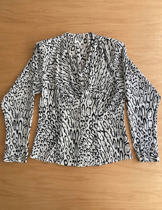 Black and White Animal print blouse