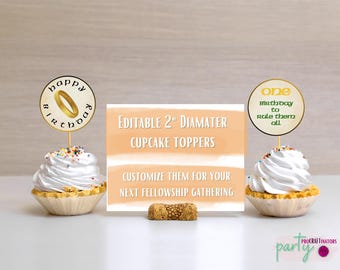 Fantasy Cupcake Toppers, bearbeitbar, Party Decor