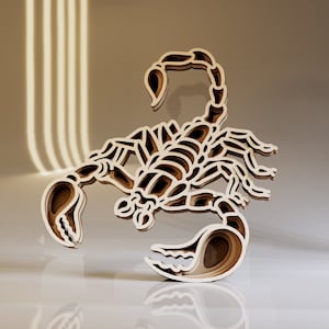 Scorpion 3D Layered SVG File, Laser Cut File, Scorpion Mandala, Digital Download File Svg, Dwg, Ai, Eps, Cdr, Dxf