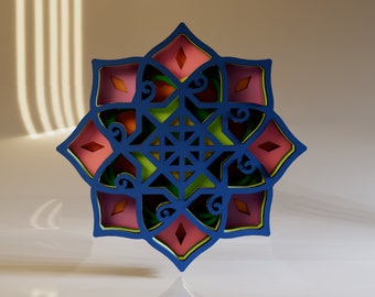 Mandala SVG, Mandala Flower Decor, Svg for Crafters, Mandala Gift, Laser Cut Files Wall Art, Dwg, Ai, Eps, Cdr, Dxf Digital Files for Laser