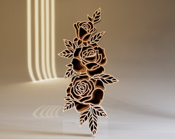 Flowers 3D Layered SVG File, Laser Cut File, Flowers Mandala, Digital Download File Svg, Dwg, Ai, Eps, Cdr, Dxf