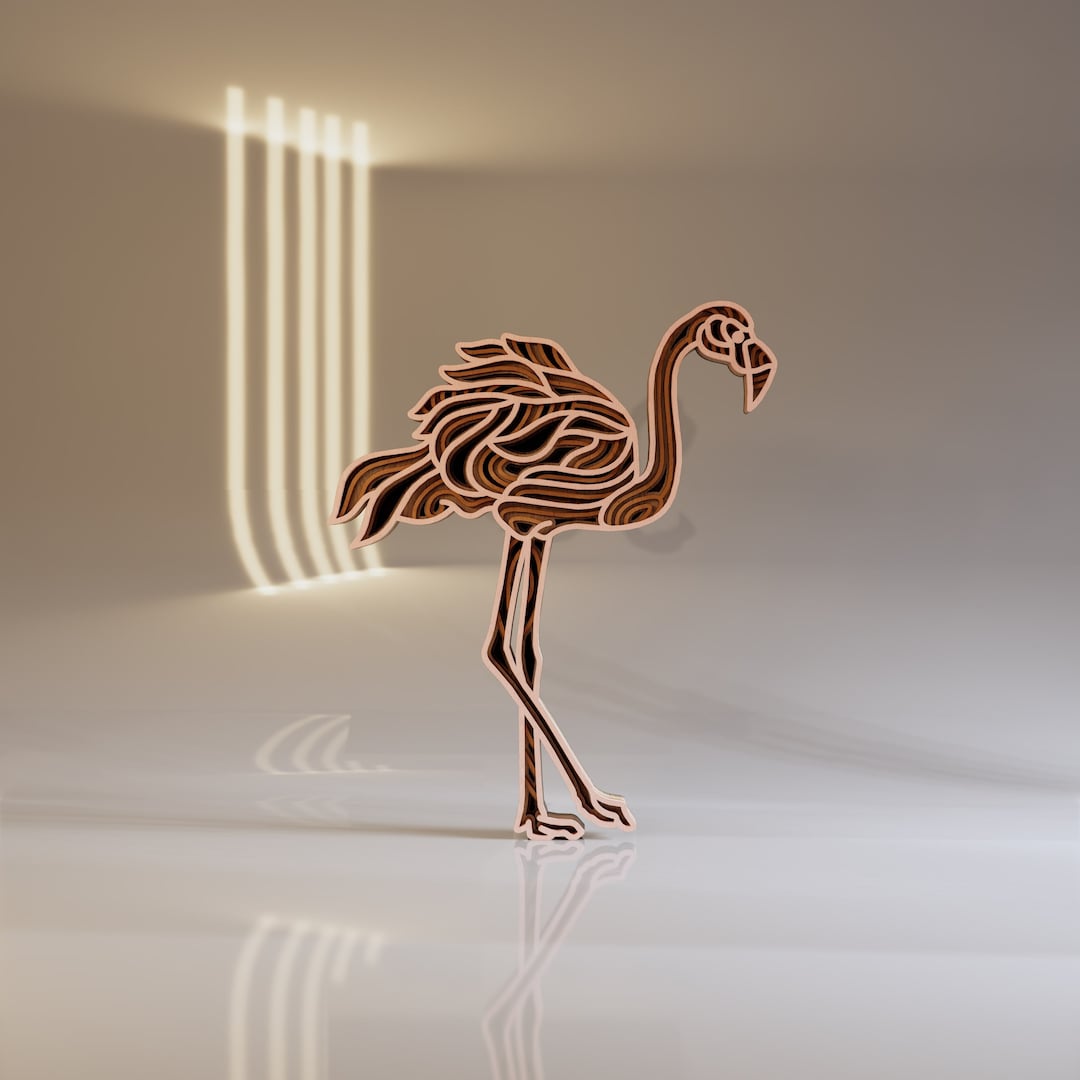 Flamingo SVG Layered File, Laser Cut Files, Craft Home Decor, Digital ...