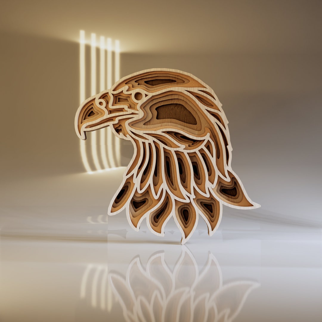 Eagle Svg Layered File, Laser Cut Files, Home Decor for Man Cave ...