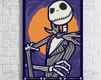 Jack Skellington Silhouette, NBC SVG, Laser Cutting Designs, 3D Layered Shadow Box, Cricut Projects, Halloween Night SVG, Instant Download