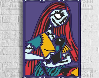 Sally SVG For Cricut, Nightmare Before Christmas Shadow Box, 3D Laser Cut Files, Digital Download dxf cdr ai eps dwg, Layered Papercut