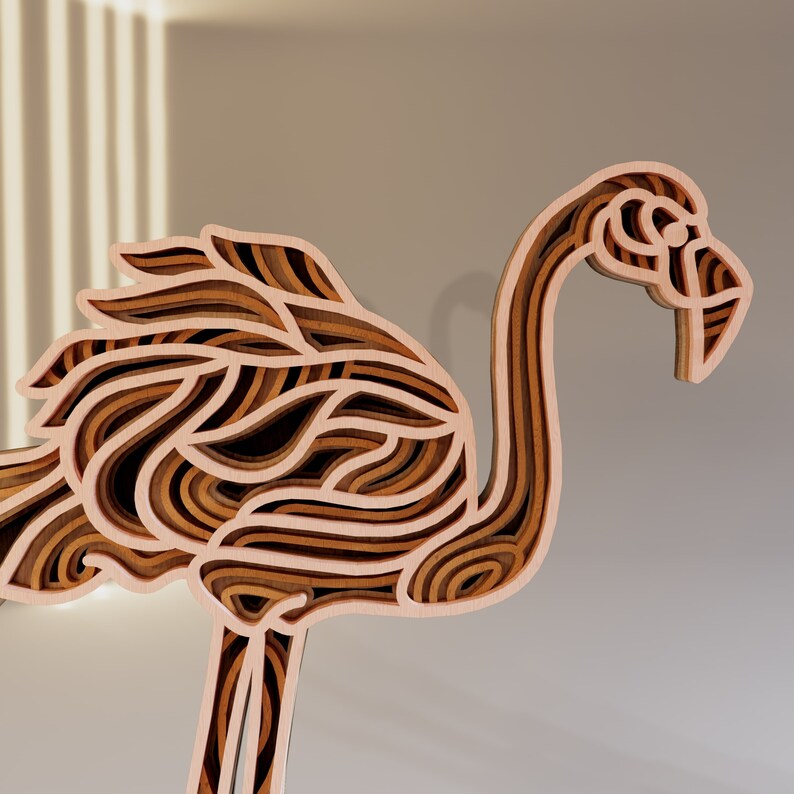 Flamingo SVG Layered File, Laser Cut Files, Craft Home Decor, Digital ...