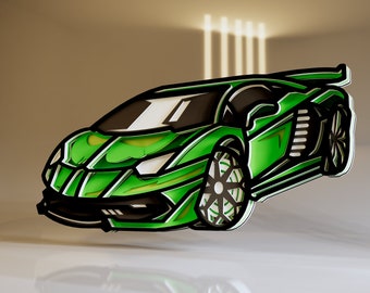 3D Car Svg, Car Decor for Boy Room, Laser Cut Files, Car Lovers Gift, Instant Digital Download File Svg, Dwg, Ai, Eps, Cdr, Dxf