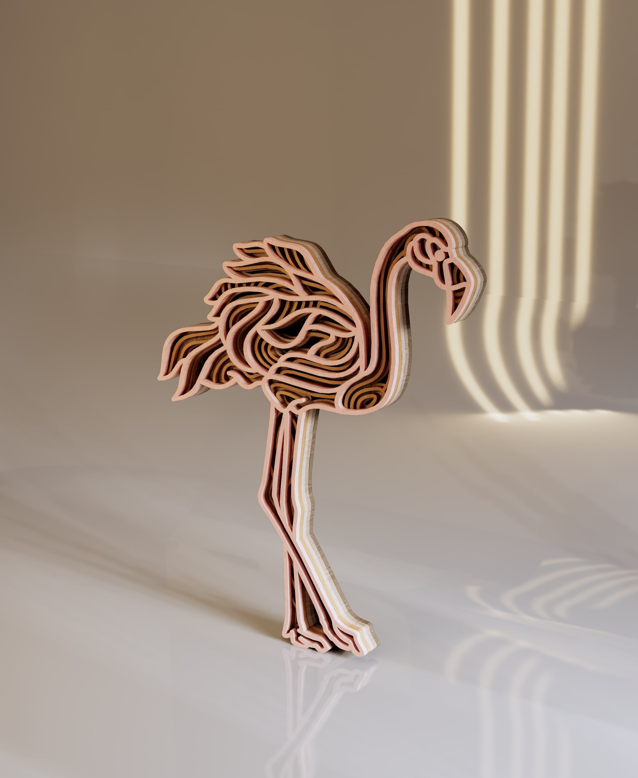 Flamingo SVG Layered File, Laser Cut Files, Craft Home Decor, Digital ...