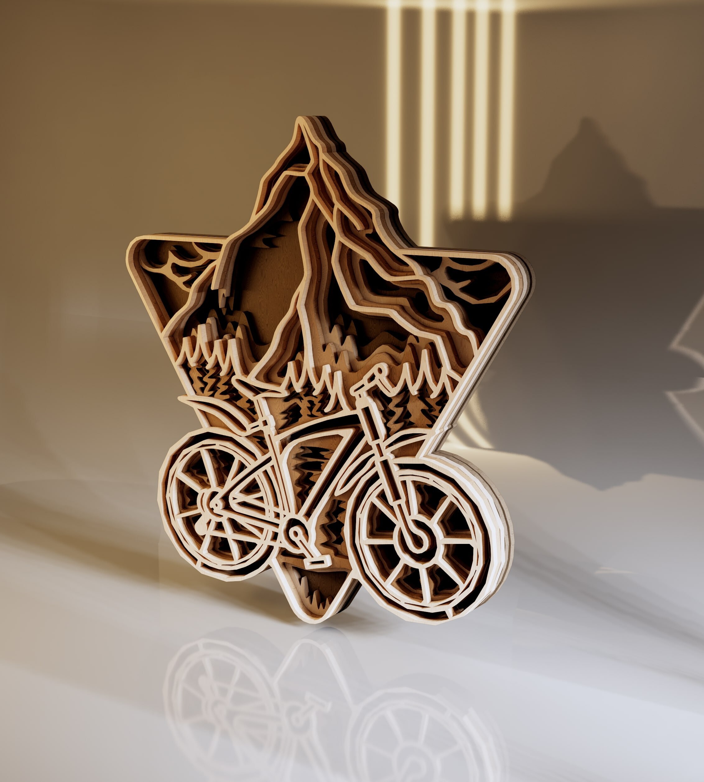 Bicycle 3D Layered SVG File, Laser Cut File, Bicycle Craft Gift ...