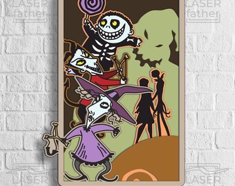 Nightmare Before Christmas SVG, Laser Engraving Files, Paper Cutting Template, Layered Design, Tim Burton DXF, Glowforge, Digital Download