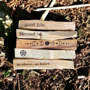 Peruvian Palo santo incense sticks, engraved palo santo, witchy gifts, altar tools