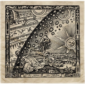 Flammarion Tarot Cloth: Recycled Fabric Altar Décor