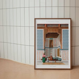 Digital Download - Arabian Interior Wall Art Print –Orientalist Decor | Vintage Islamic Architecture Illustration | La Décoration Arabe