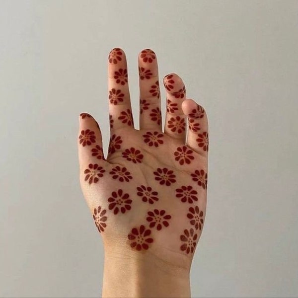 Flower shape, Modern Henna stencils easy to apply