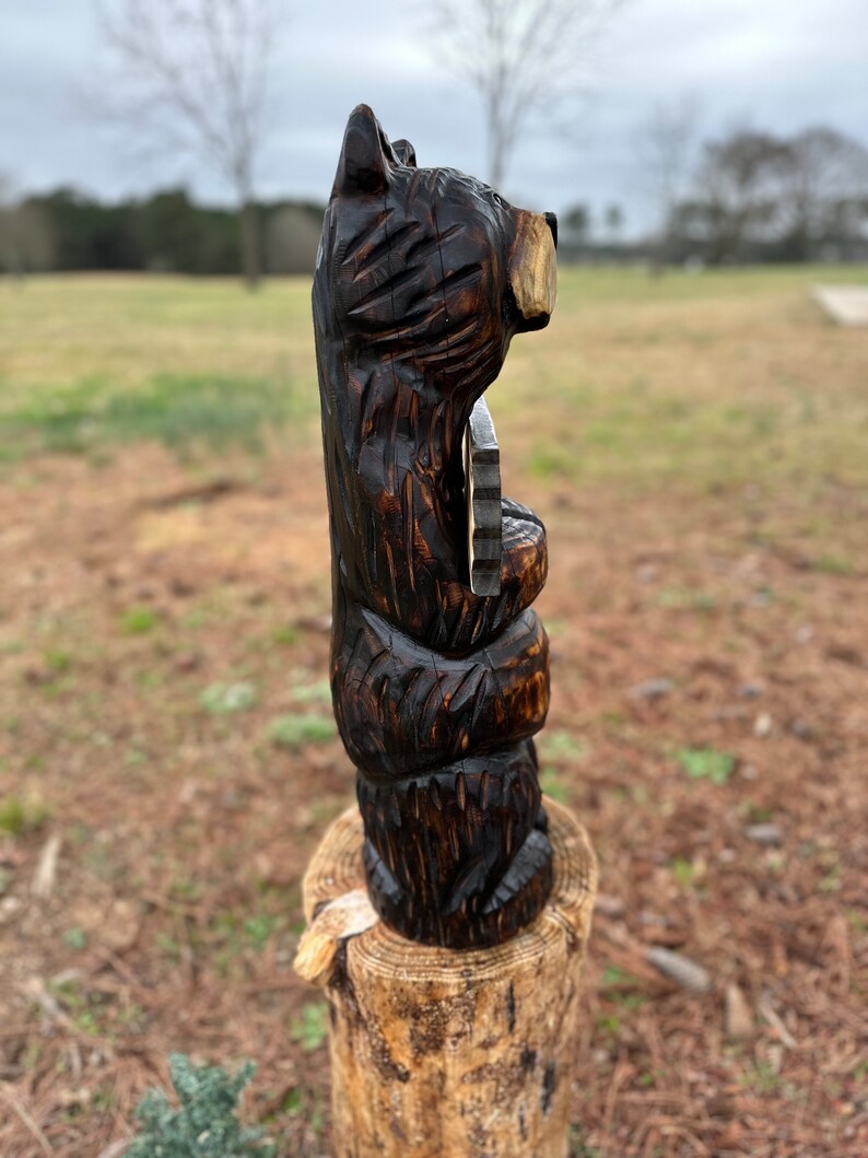 Chainsaw Carved Standing Welcome Black Bear image 2