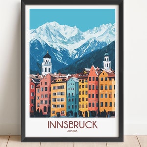 Innsbruck Travel Poster Innsbruck Travel Print Austria Travel Poster Austria Travel Print Wall Art Decor gift present home decor