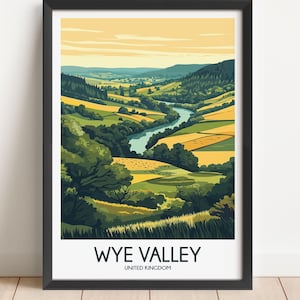 Wye Valley Travel Poster Wye Valley Travel Print United Kingdom Travel Poster United Kingdom Travel Print Wall Art Decor gift present home