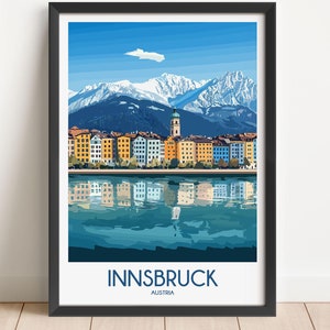 Innsbruck Travel Poster Innsbruck Travel Print Austria Travel Poster Austria Travel Print Wall Art Decor gift present home decor