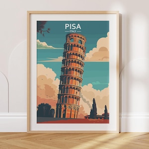 Pisa Travel Poster Pisa Travel Print Italy Travel Poster Italy Travel Print Wall Art Decor gift present home decor
