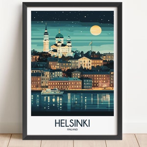 Helsinki Travel Poster Helsinki Travel Print Finland Travel Poster Finland Travel Print Wall Art Decor gift present home decor