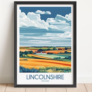 Lincolnshire Travel Poster Lincolnshire Travel Print England Travel Poster England Travel Print Wall Art Decor gift present home decor