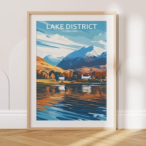 Lake District Travel Poster Lake District Travel Print England Travel Poster England Travel Print Wall Art Decor gift present home decor