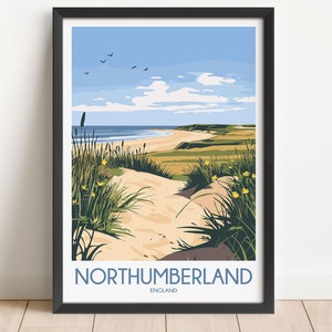 Northumberland Travel Poster Northumberland Travel Print England Travel Poster England Travel Print Wall Art Decor gift present home decor