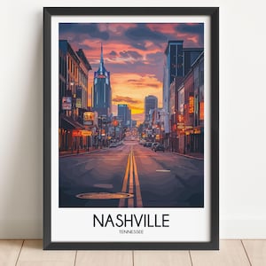 Nashville Travel Poster Nashville Travel Print Tennessee Travel Poster Tennessee Travel Print Wall Art Decor gift present home decor