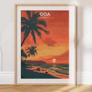 Goa Travel Poster Goa Travel Print India Travel Poster India Travel Print Wall Art Decor gift present home decor