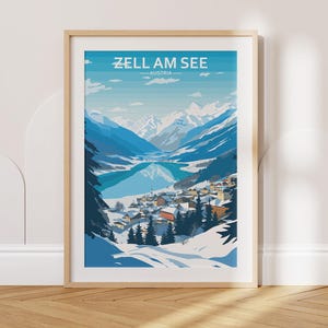 Zell Am See Travel Poster Zell Am See Travel Print Austria Travel Poster Austria Travel Print Wall Art Decor gift present home decor