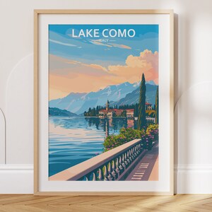 Lake Como Travel Poster Lake Como Travel Print Italy Travel Poster Italy Travel Print Wall Art Decor gift present home decor