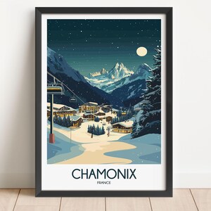 Chamonix Travel Poster Chamonix Travel Print France Travel Poster France Travel Print Wall Art Decor gift present home decor