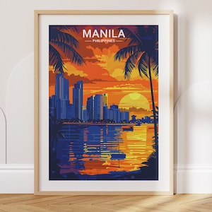 Manila Travel Poster Manila Travel Print Philippines Travel Poster Philippines Travel Print Wall Art Decor gift present home decor
