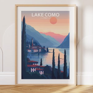 Lake Como Travel Poster Lake Como Travel Print Italy Travel Poster Italy Travel Print Wall Art Decor gift present home decor