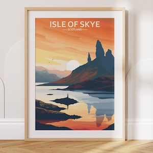 Isle of Skye Travel Poster Isle of Skye Travel Print Scotland Travel Poster Scotland Travel Print Wall Art Decor gift present home decor