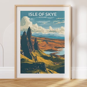 Isle of Skye Travel Poster Isle of Skye Travel Print Scotland Travel Poster Scotland Travel Print Wall Art Decor gift present home decor