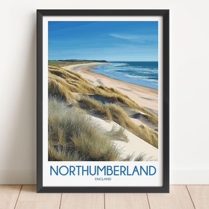 Northumberland Travel Poster Northumberland Travel Print England Travel Poster England Travel Print Wall Art Decor gift present home decor