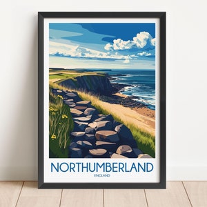 Northumberland Travel Poster Northumberland Travel Print England Travel Poster England Travel Print Wall Art Decor gift present home decor