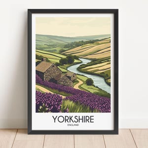 Yorkshire Travel Poster Yorkshire Travel Print England Travel Poster England Travel Print Wall Art Decor gift present home decor