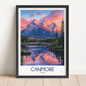 Canmore Travel Poster Canmore Travel Print Canada Travel Poster Canada Travel Print Wall Art Decor gift present home decor
