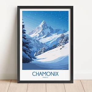 Chamonix Travel Poster Chamonix Travel Print France Travel Poster France Travel Print Wall Art Decor gift present home decor
