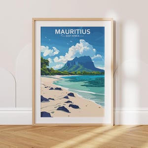 Mauritius Travel Poster Mauritius Travel Print East Africa Travel Poster East Africa Travel Print Wall Art Decor gift present home decor