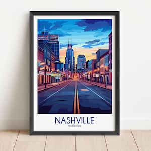 Nashville Travel Poster Nashville Travel Print Tennessee Travel Poster Tennessee Travel Print Wall Art Decor gift present home decor