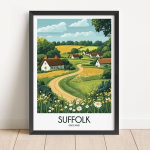 Suffolk Travel Poster Suffolk Travel Print England Travel Poster England Travel Print Wall Art Decor gift present home decor