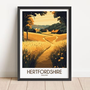 Hertfordshire Travel Poster Hertfordshire Travel Print England Travel Poster England Travel Print Wall Art Decor gift present home decor