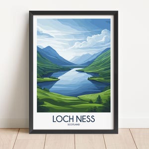 Loch Ness Travel Poster Loch Ness Travel Print Scotland Travel Poster Scotland Travel Print Wall Art Decor gift present home decor