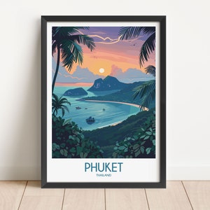 Phuket Travel Poster Phuket Travel Print Thailand Travel Poster Thailand Travel Print Wall Art Decor gift present home decor